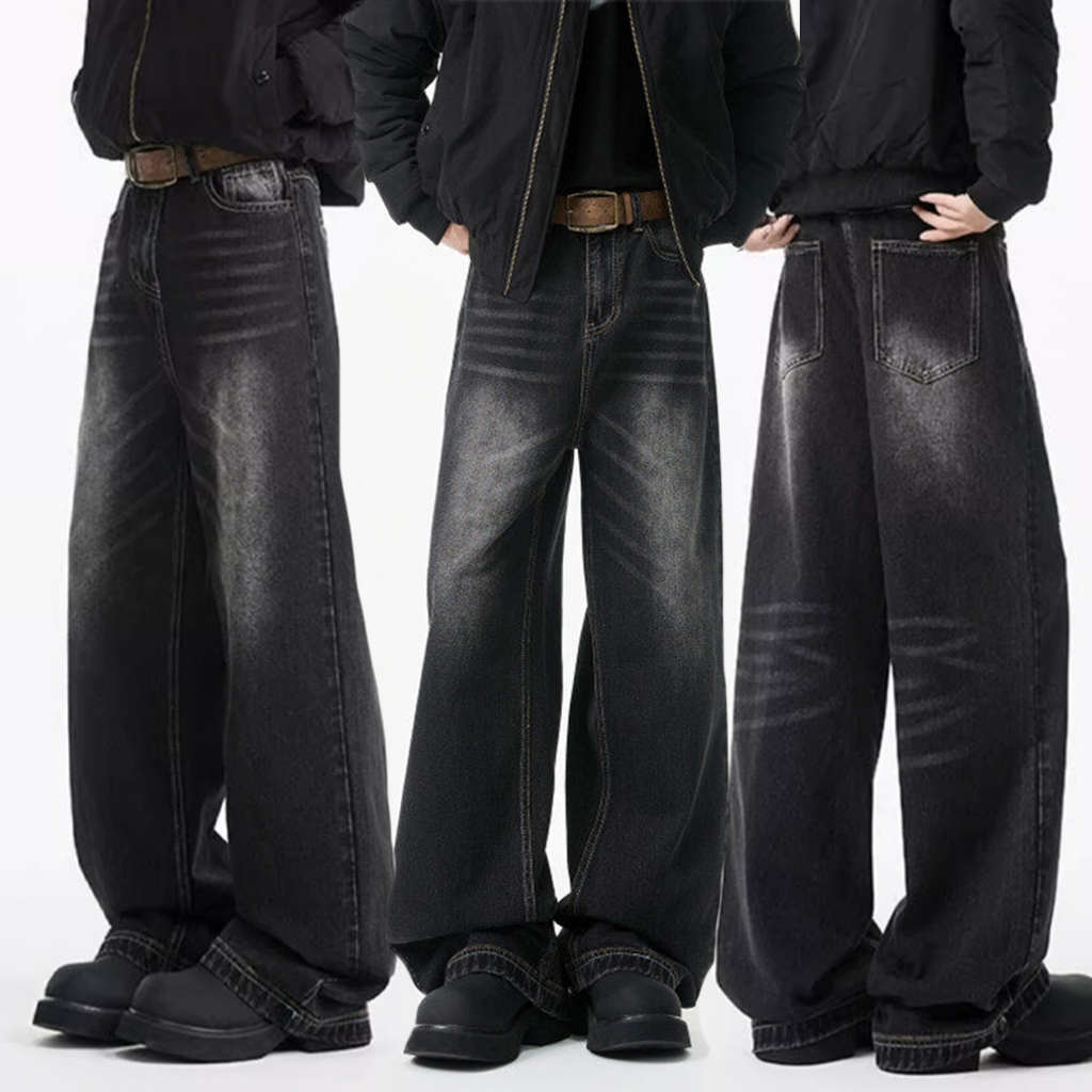 FIA LONG JEANS - Black Denim
