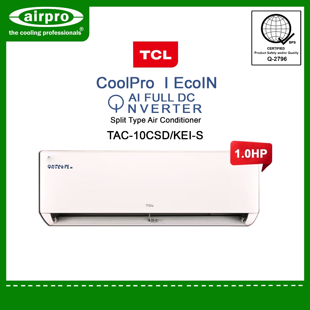 TCL TITAN KEI-S 2025 - AI FULL DC INVERTER SPLIT TYPE AIRCON -1.0HP