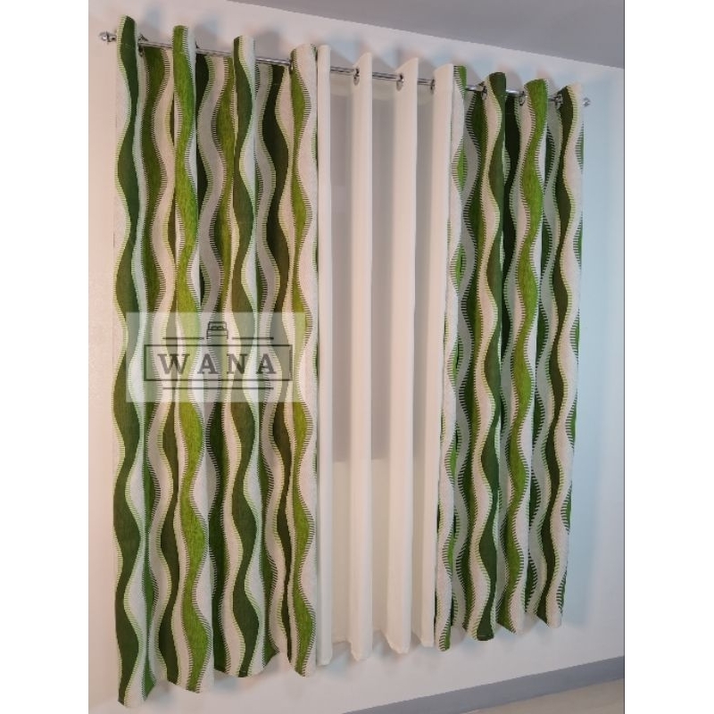 WANA - Spiral wave Green Ring Window Curtain Sold per piece 6Feet ...
