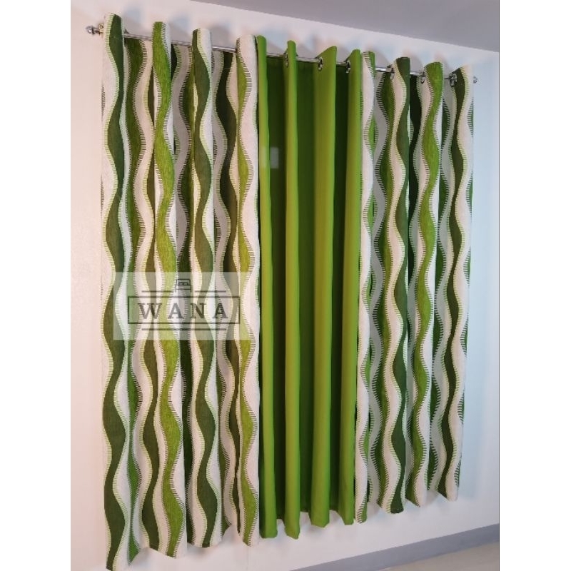 WANA - Spiral wave Green Ring Window Curtain Sold per piece 6Feet ...