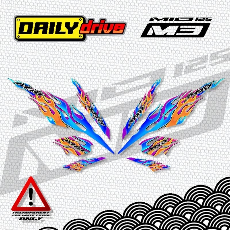 TRANSPARENT DECAL FOR YAMAHA MIO i125 / M3 ( Indo Fire Concept Design ...
