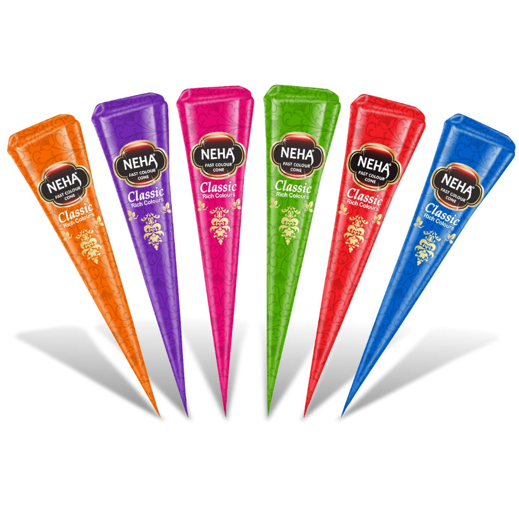 Neha Fast Colour Cone - Classic Rich Colours - Made in India (12x25g ...
