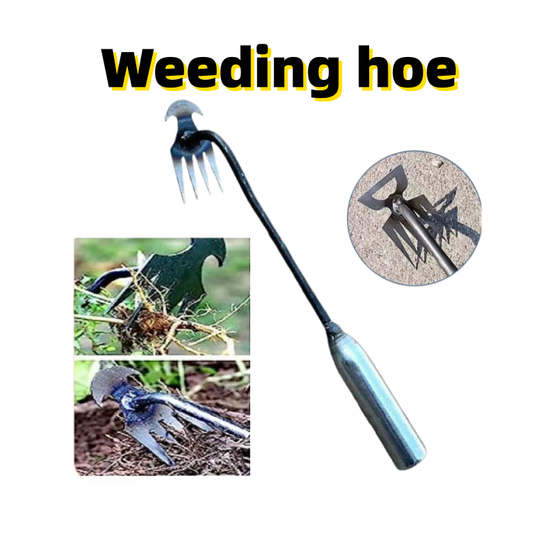 Weeding and rooting tool steel 4 tooth weeder root digger garden hoe ...