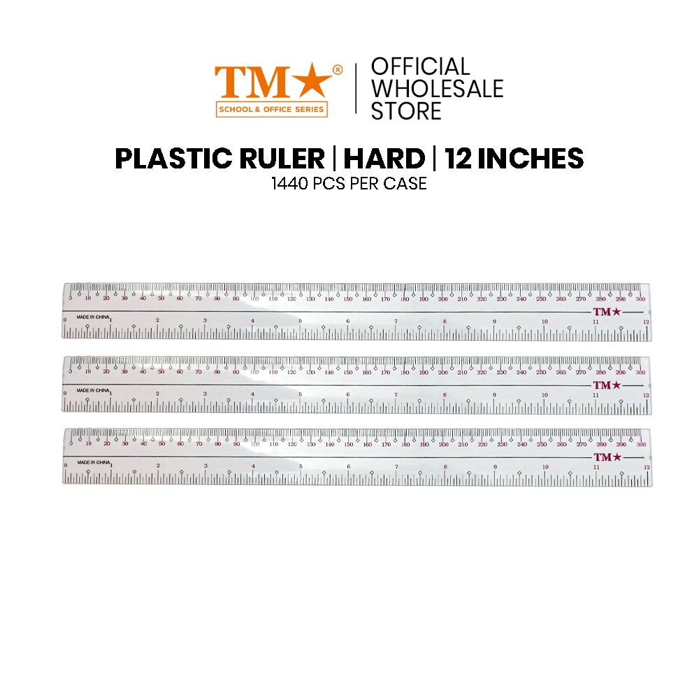 TM 1440 pcs Ruler Hard Transparent 12 inches (PR-24) | Shopee Philippines