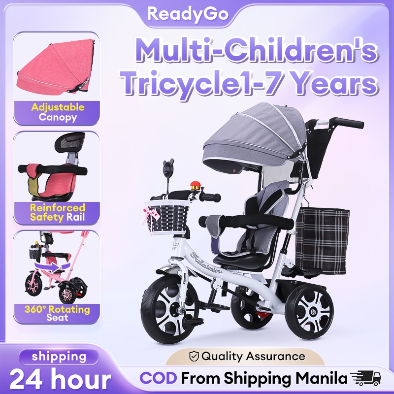 Bike For Kids boy 3 Wheels Trolley Stroller With Adjustable Shed ...