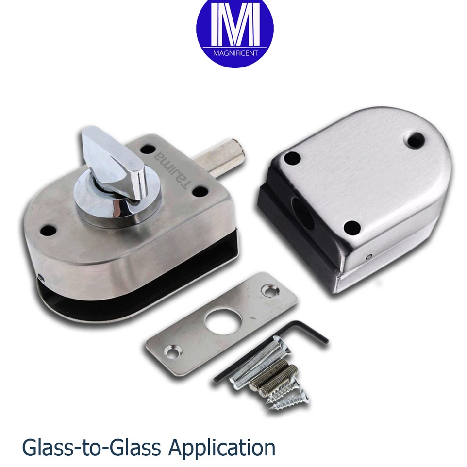 Tajima Frameless Glass Door Lock Latch Keyless Rotary Knob Home Hotel ...