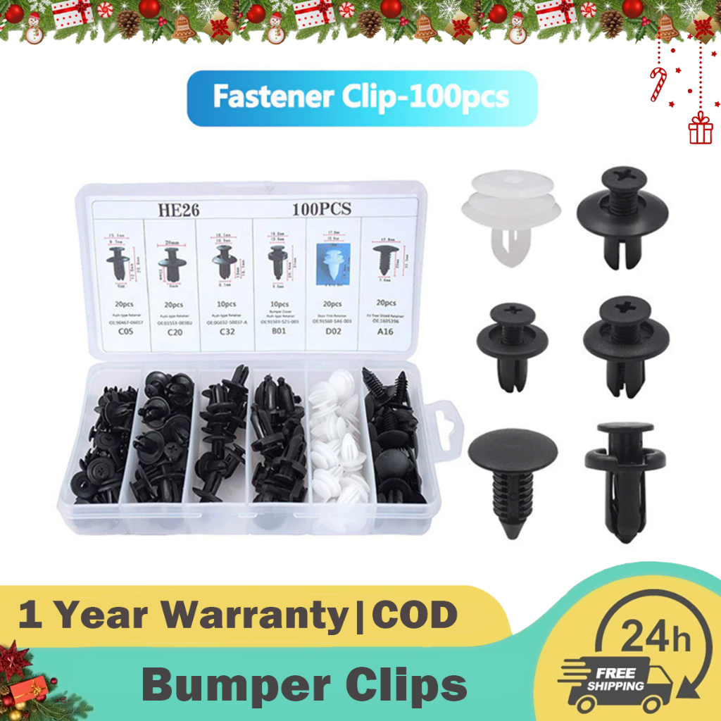 100Pcs/Box Auto Fastener Clip Car Body Push Retainer Pin Rivet Bumper ...