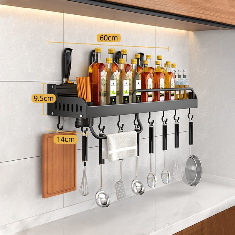 Spice Rack Hanging Kitchen Organizer Condiments Organizer Wall Mounted ...