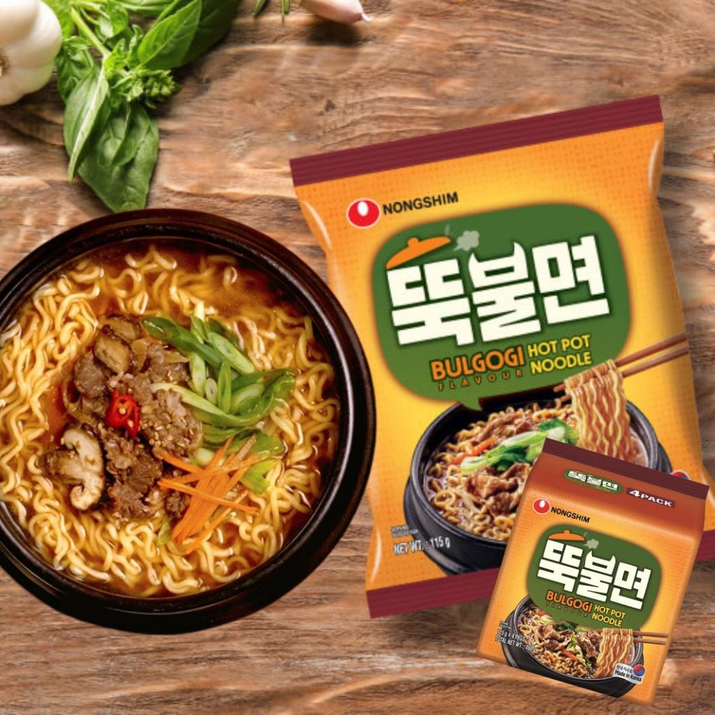 Nongshim Bulgogi Hot Pot Ramyun 115gx4/Pack - Korean Instant Noodles ...