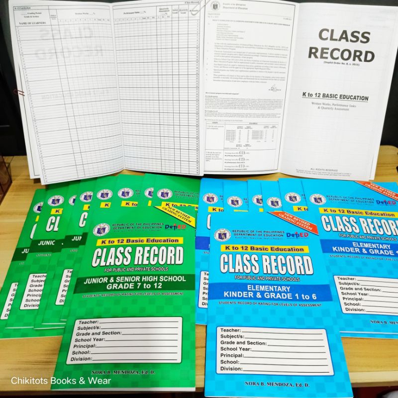 Class Record K to 12 Basic Education Elementary & High-school | Shopee ...
