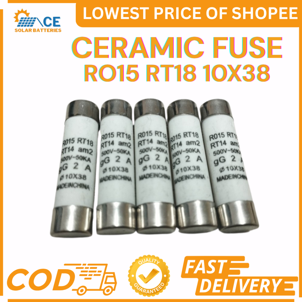10PCS RO15 RT18 - 10x38 Fast Blow Ceramic Fuse 10x38mm Fuse 500V 1A 2A ...