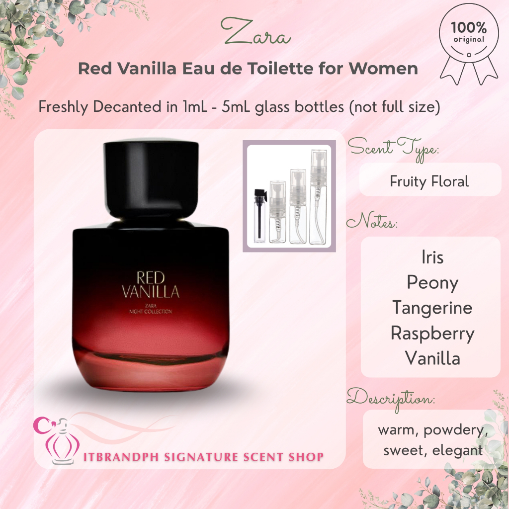 Decant Zara Red Vanilla Eau de Toilette for Women (NOT FULL BOTTLE