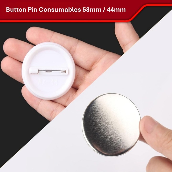 Button Pin Badge Supplies 58mm / 44mm | Round, Square, Heart, Keychain ...