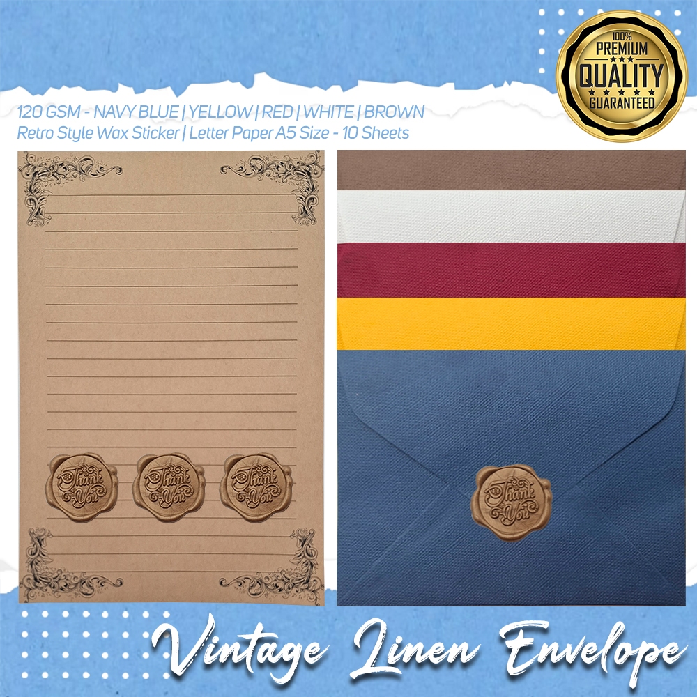 120gsm Stationery Classic Vintage Retro Linen pattern Envelopes ...