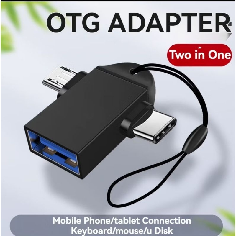 DUAL OTG ADAPTER USB 3.0 Female to Micro USB Male and Type C Male ...