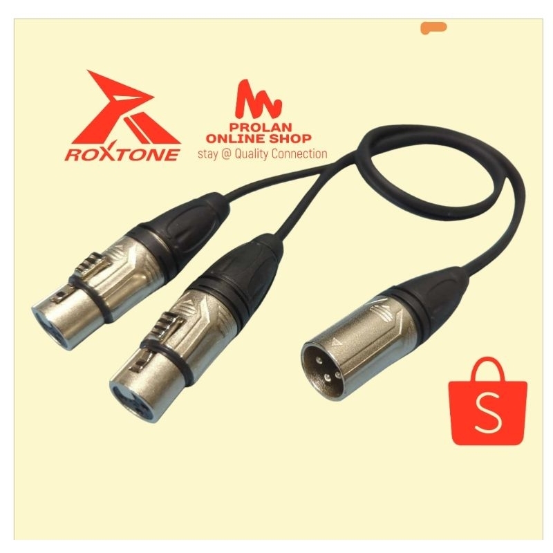 Roxtone XLR MALE to DUAL XLR FEMALE (splitter) | Shopee Philippines