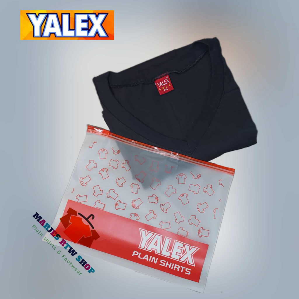 Yalex Plain Shirt Vneck BLACK Free Zipbag | Shopee Philippines