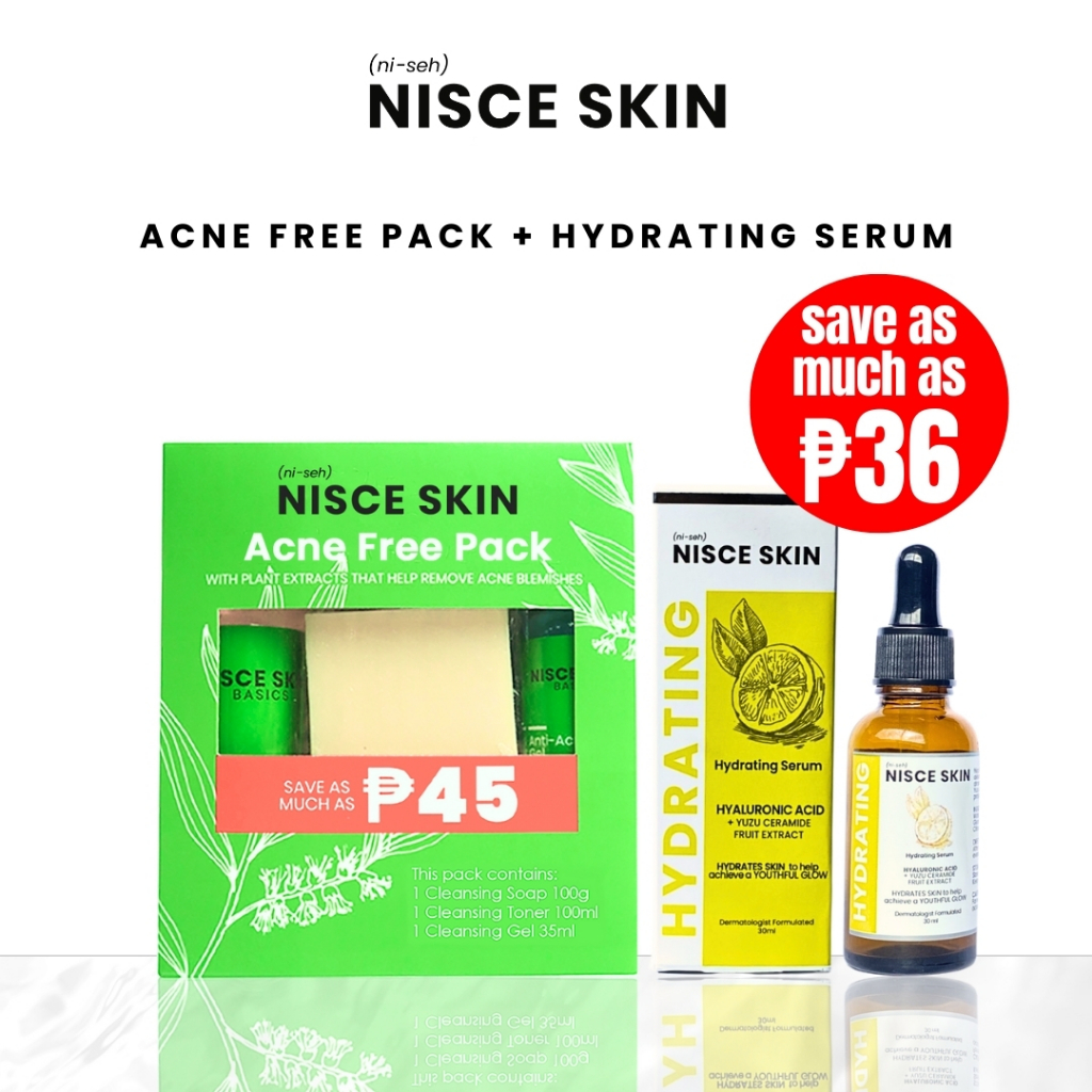 Nisce Skin Acne Free Pack + Hydrating Serum 30ml | Shopee Philippines