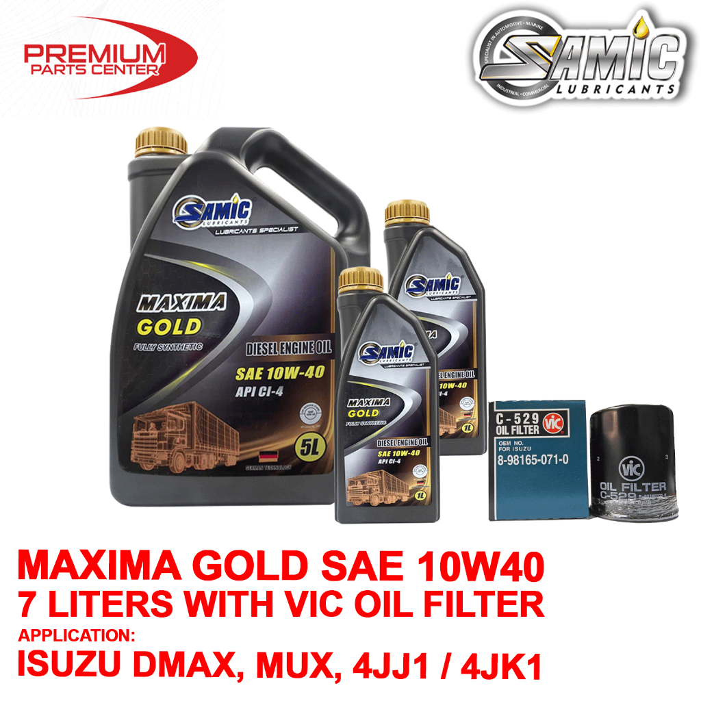SAMIC MAXIMA GOLD 10W-40 7 liters ISUZU DMAX , MUX , D-MAX , MU-X 4JJ1 ...