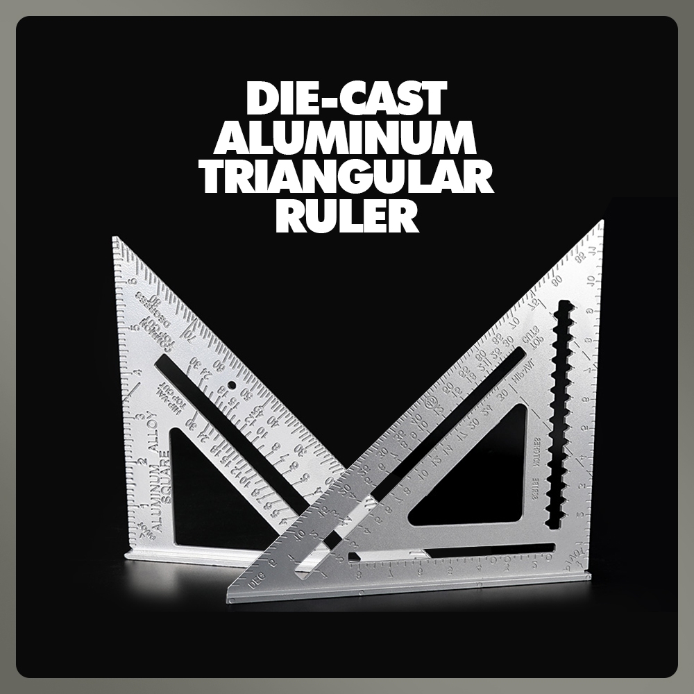 7 Inch & 12inch Aluminium Alloy Right Angle Triangle Carpentry Ruler ...