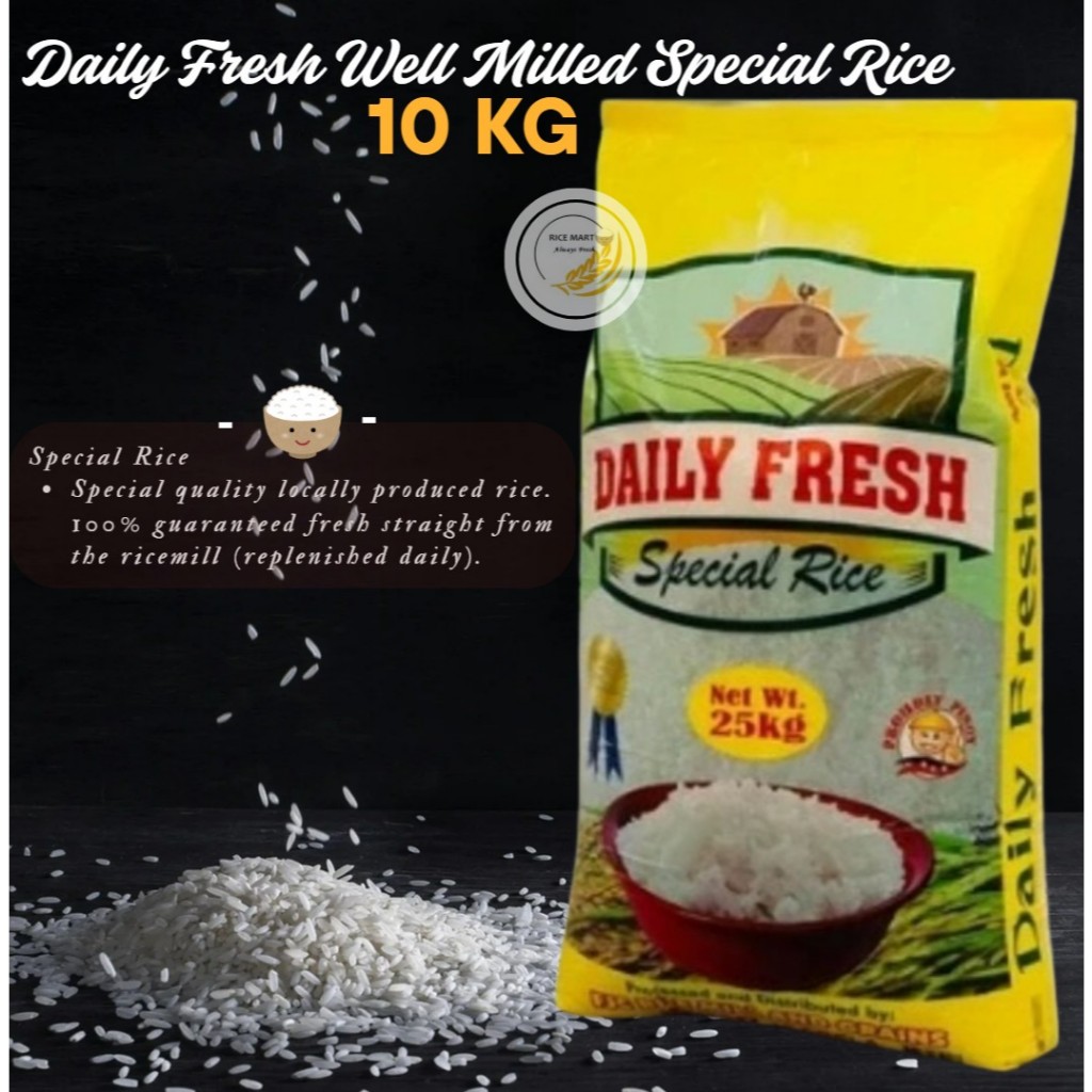 Daily Fresh Well Milled Special Rice 10 kg | Shopee Philippines