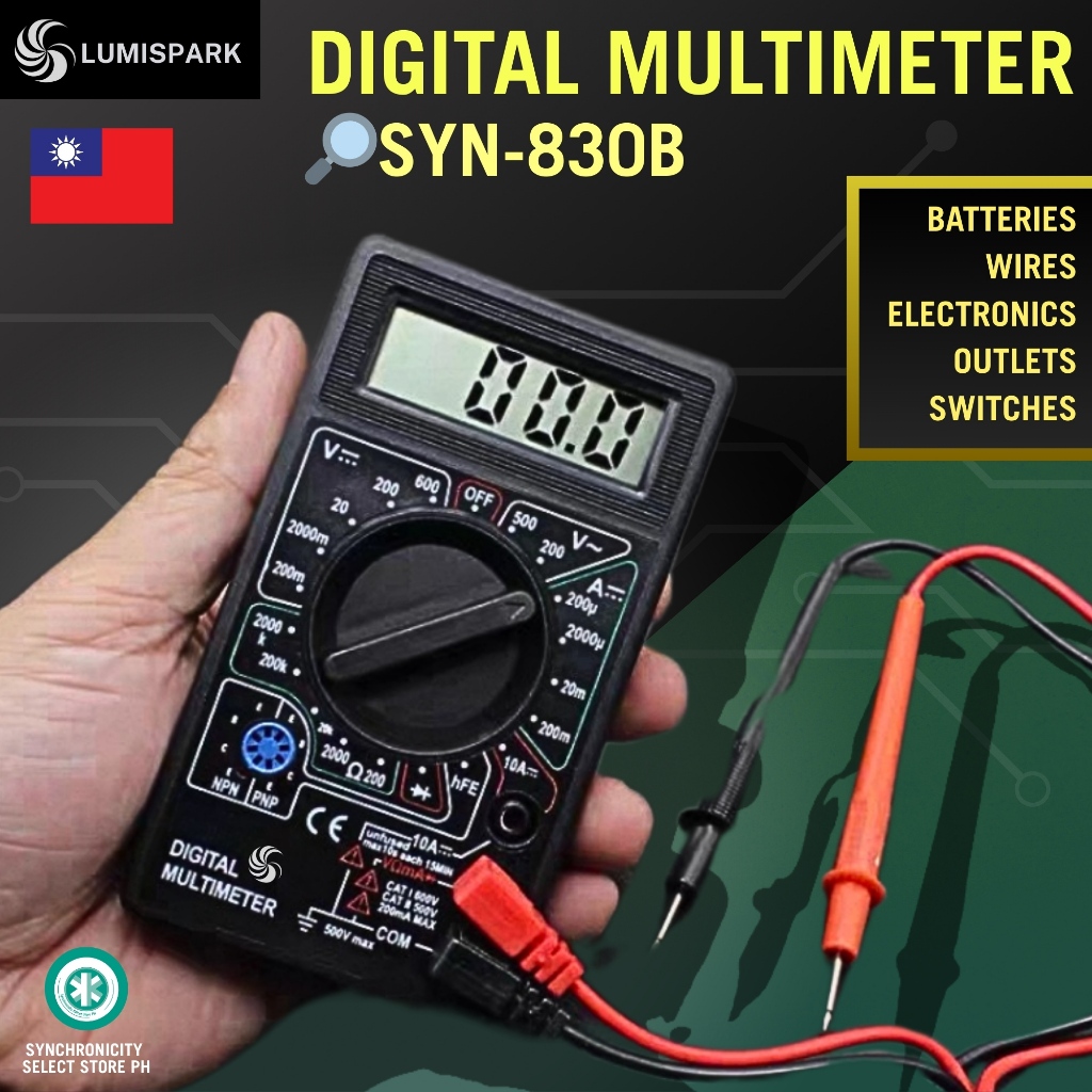 LUMISPARK Digital Multimeter AC/DC Volt Amp Ohm Tester for DIY, Auto ...