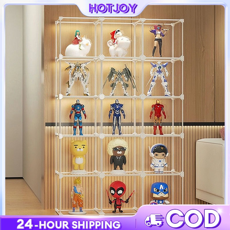 HOTJOY Transparent Display Case Boxes Toy Stackable Magnetic Dustproof ...