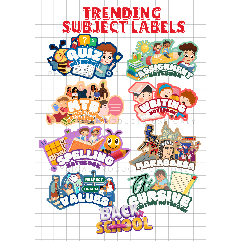 TRENDING SUBJECT LABEL STICKER FOR NOTEBOOKS | aMAEzing Printing Hub ...