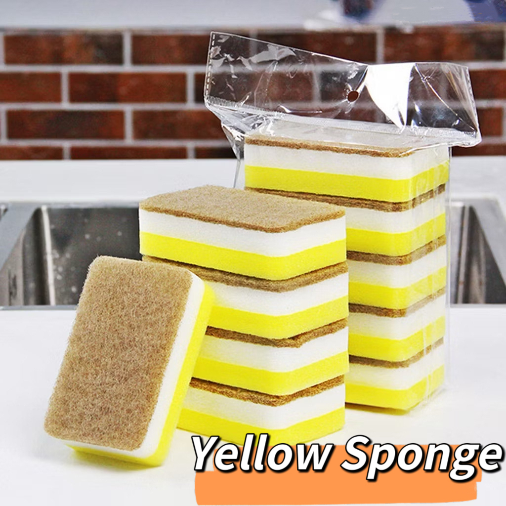 COD Dishwashing Block Magic Yellow Sponge Waist Type Dish Washing Soap ...