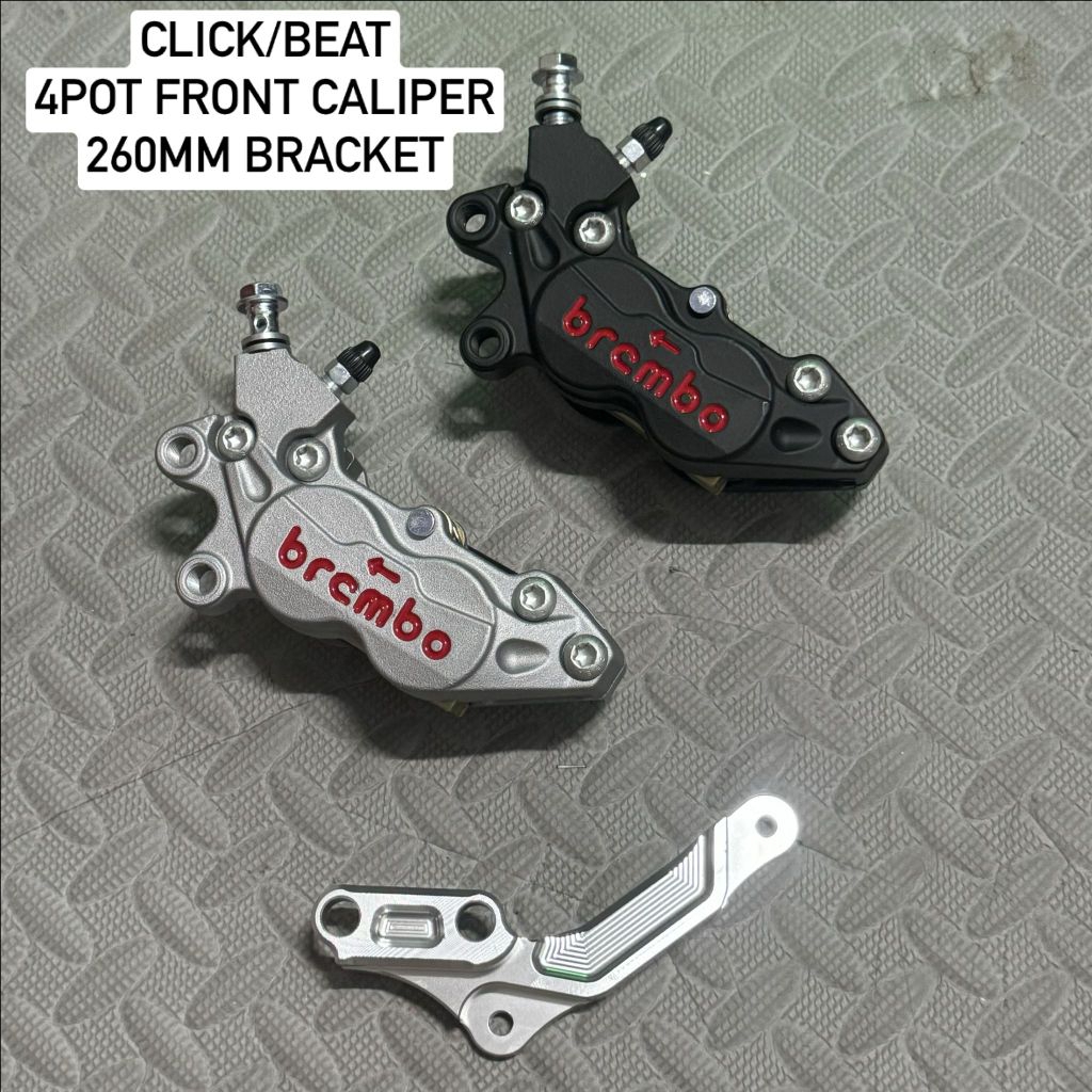 4POT Caliper w/ CNC bracket for Honda CLICK/BEAT | Shopee Philippines
