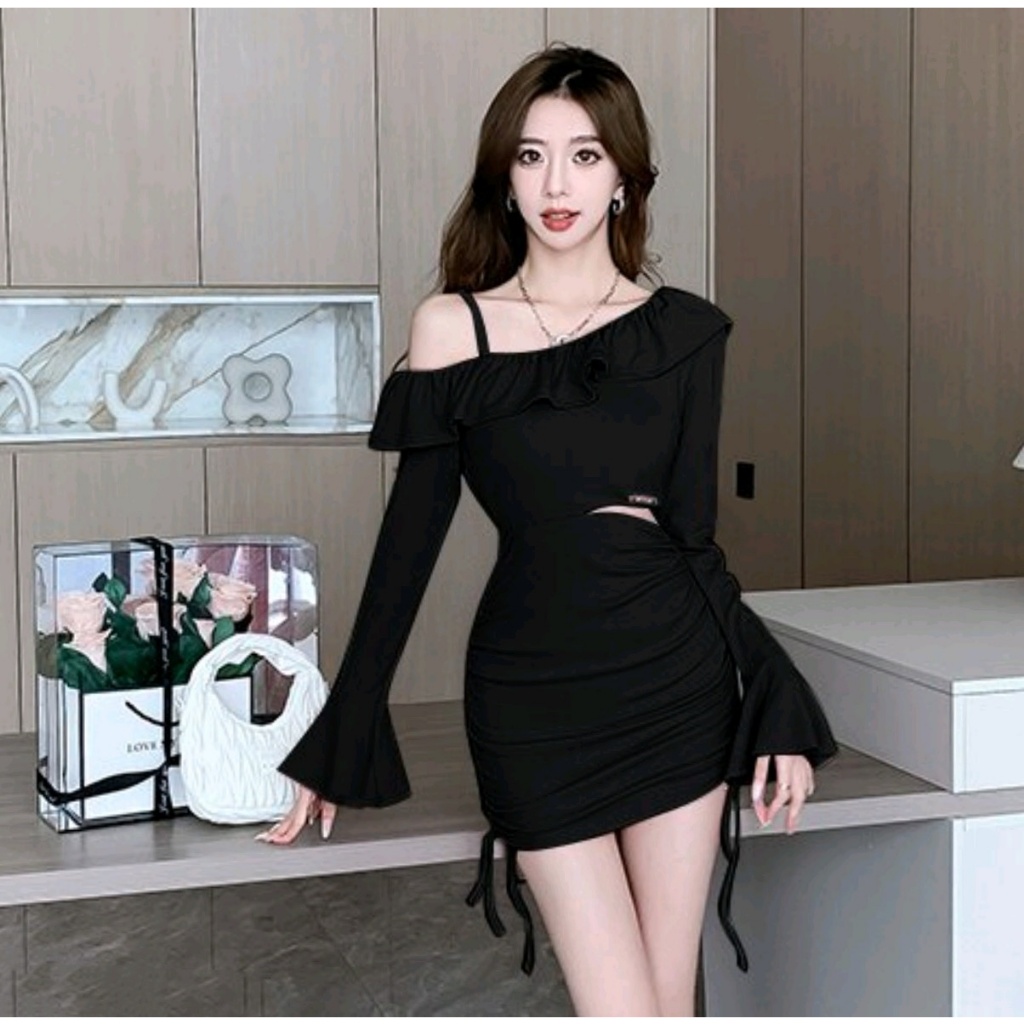 Summer dress Korean black mini dress for woman Casual dress party dress for  graduation dress formal