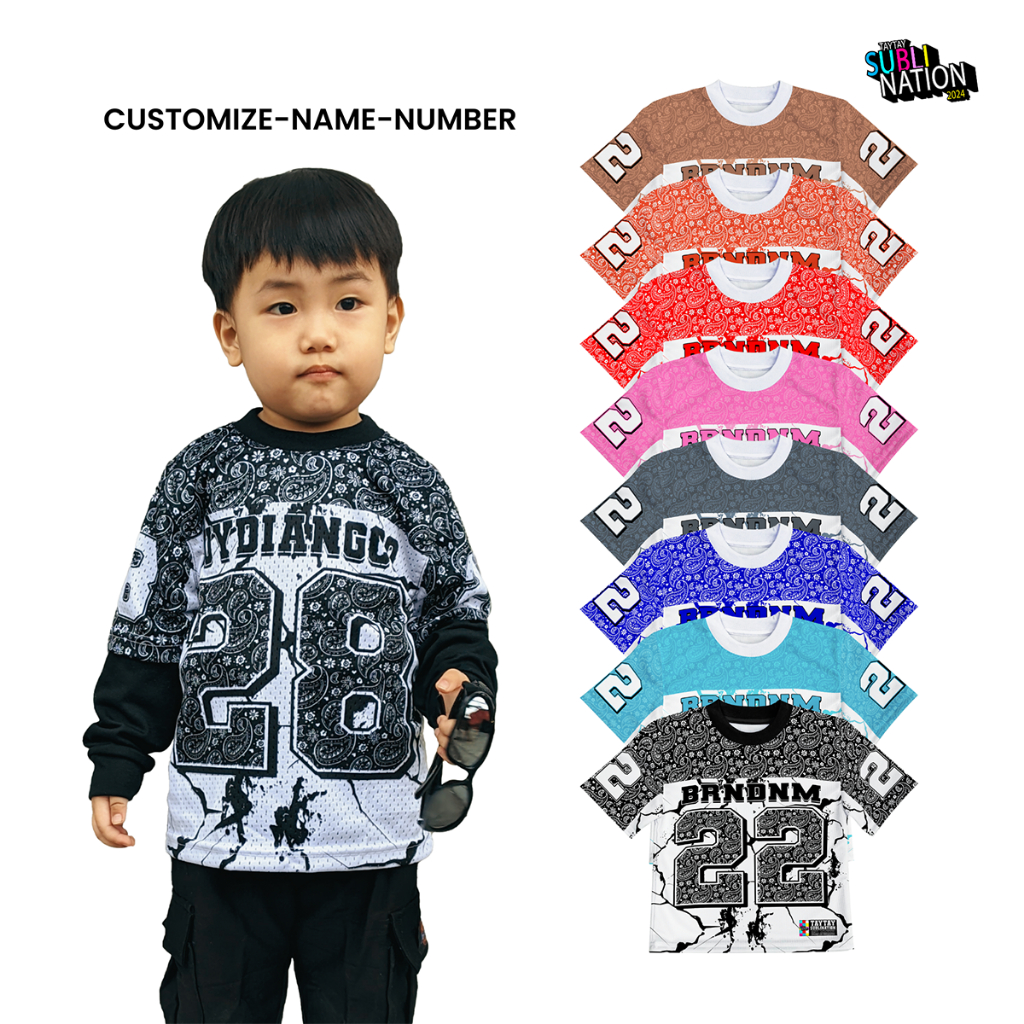 TSN PAISLEY Collection AIRCOOL Kids Oversized Tshirt (Customize-Name ...