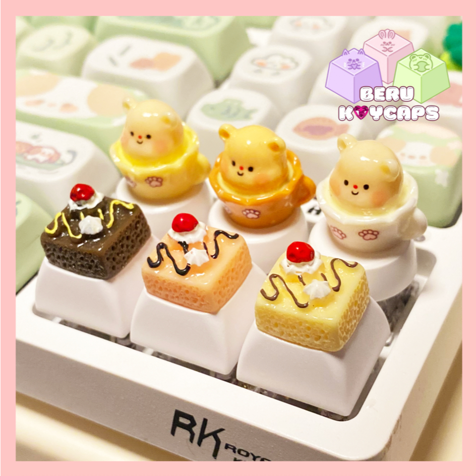 Custom Artisan Cat Keycaps and Pastries Keycaps for mechanical keyboard ...