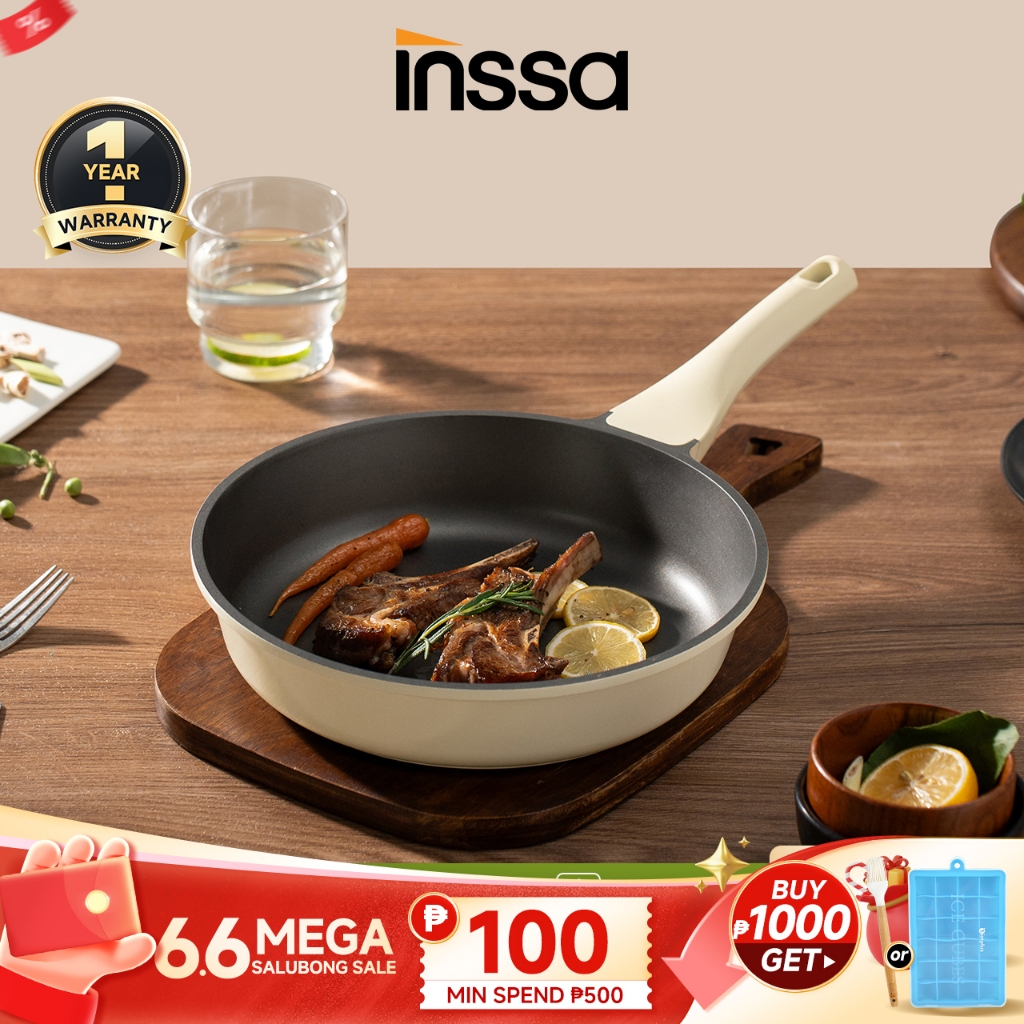 INSSA 26cm Ultra Titanium Frying Pan - Non-Stick Scratch-Resistant Die ...