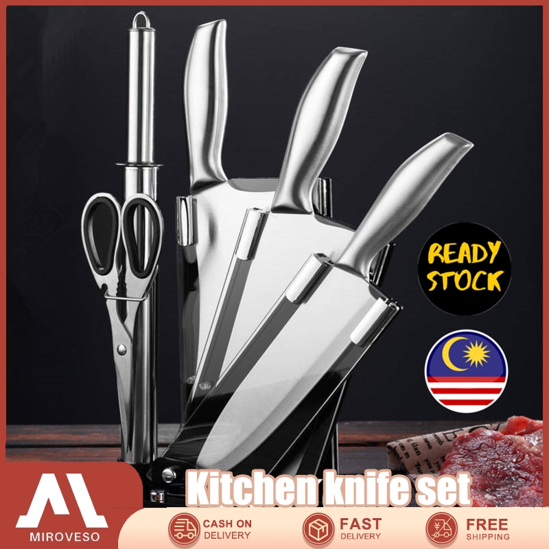 6 In 1 High Quality Japanese Stainless Steel Butcher Cleaver Chef ...