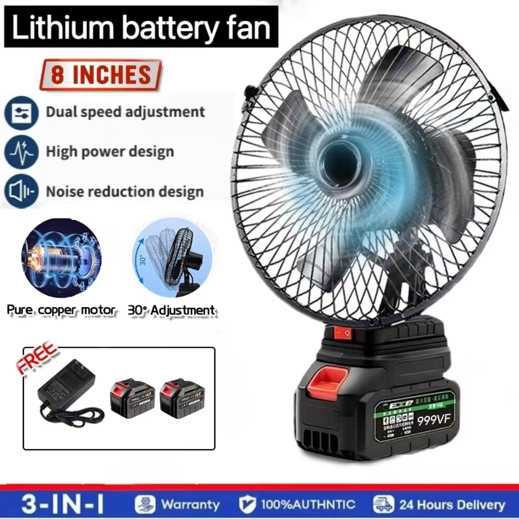 Portable Cordless Fan Lithium Battery Charging Fan High Power Outdoor ...