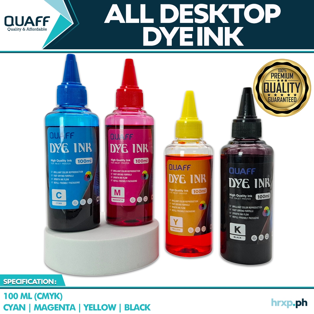 Quaff DYE Ink 100ml Inkjet Printer Universal Refill Ink for Document ...