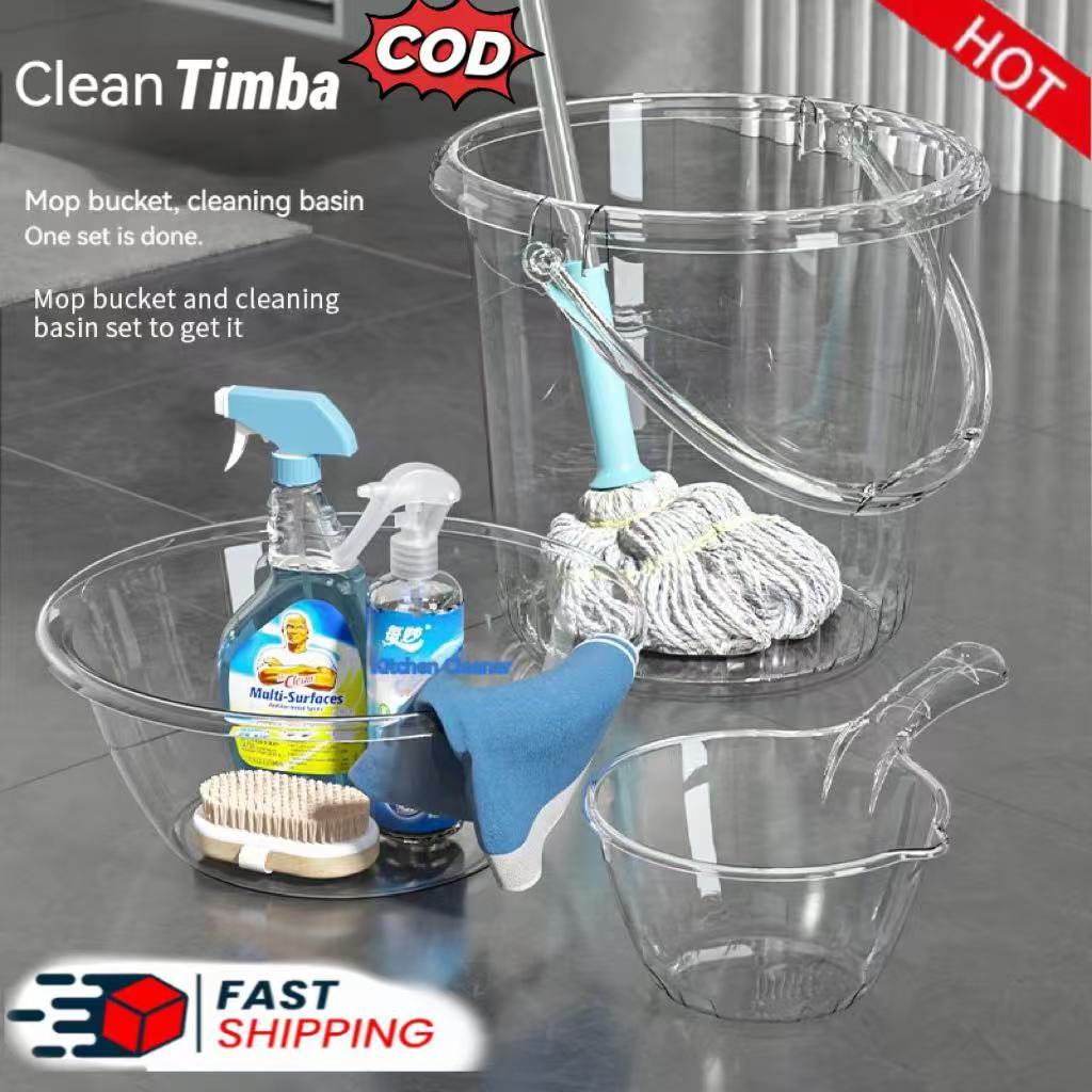 Minimalist Home buddies Transparent Timba Plastic Bucket Timba with ...