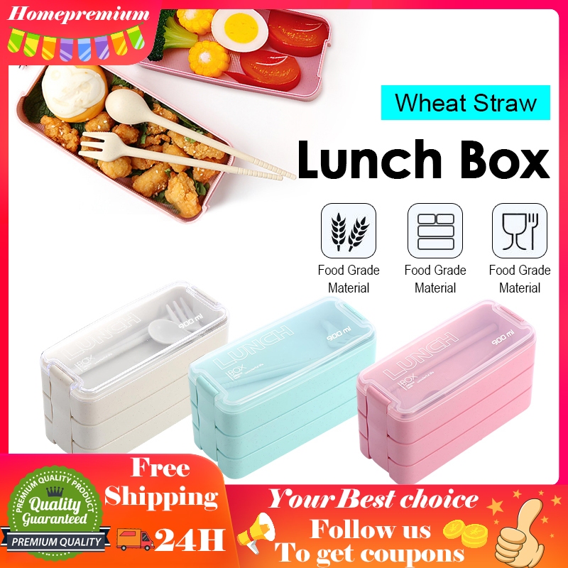 Wheat Straw Environmental Protection Lunch Box Portable Picnic Food ...