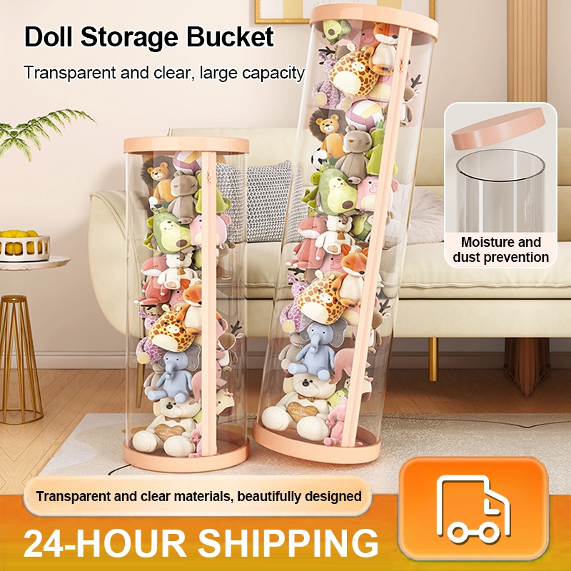 Transparent Doll Storage Bucket Stuffed Toy Organizer Plush Toy ...