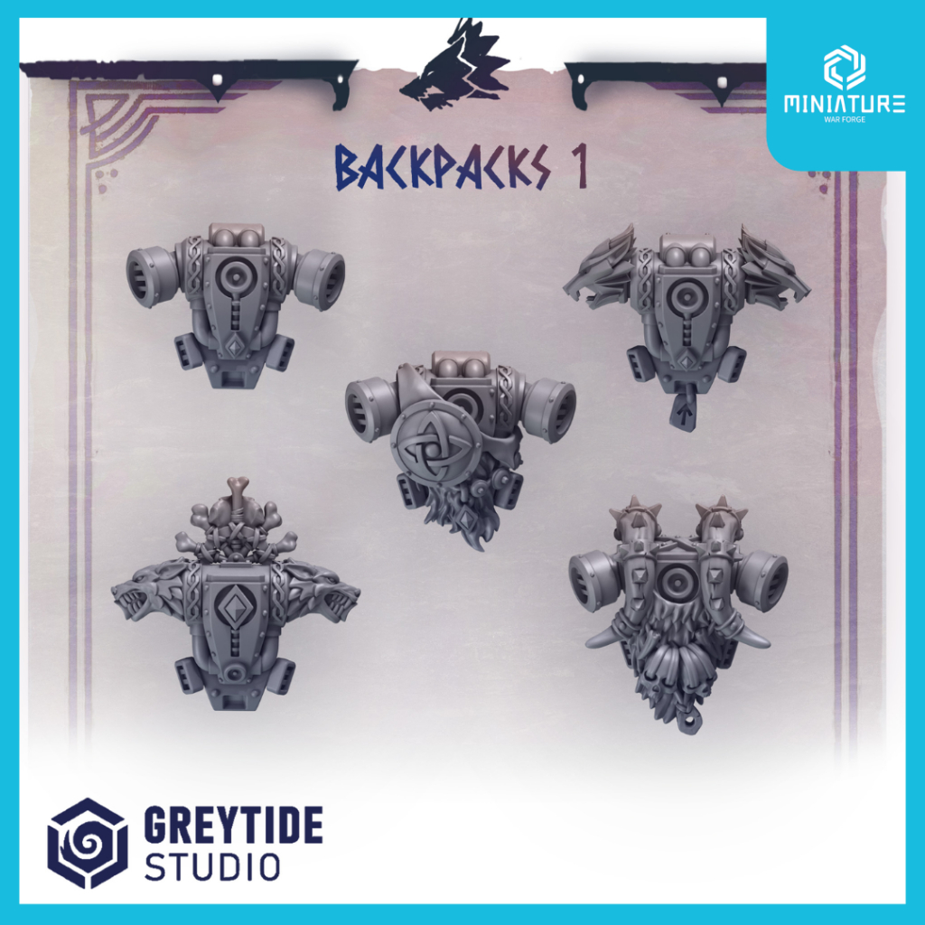 GreyTide Studio | Primal Hounds Backpack Bits for Tabletop Wargaming ...