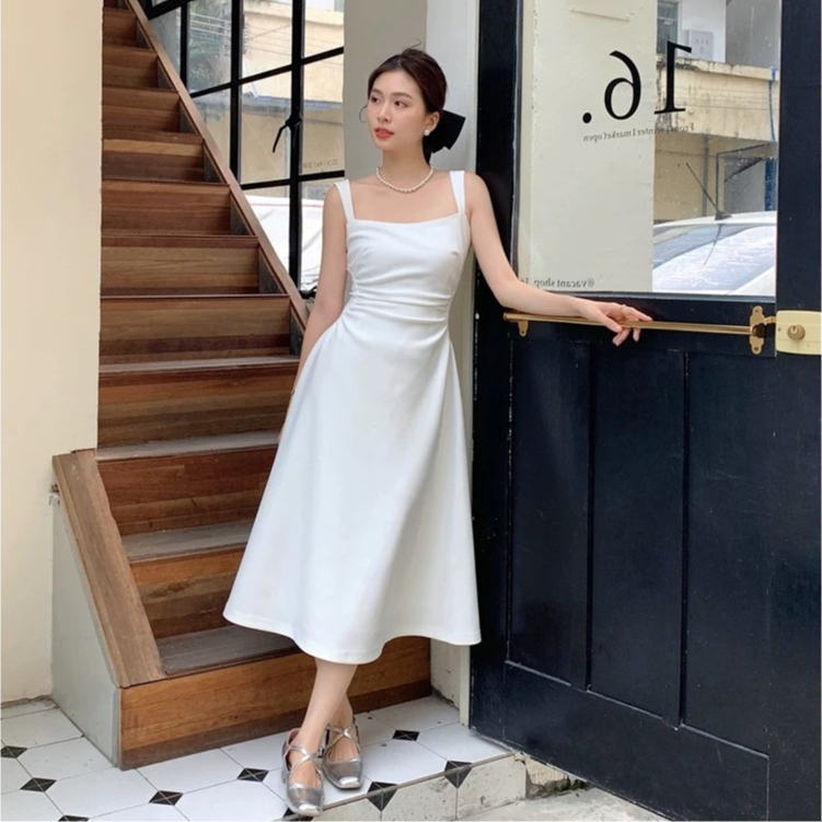 korean summer white midi dresses for women christening plus size beach cocktail  dress formal elegant | Shopee Philippines