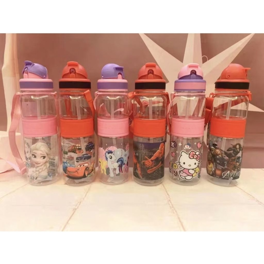 Disney Princess Frozen Elsa Water Bottle with Straw Character Cars ...