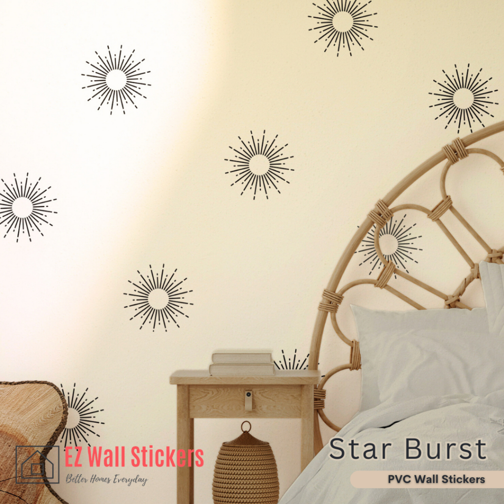 EZ Sticker Star Burst boho Style Self-Adhesive Wall Stickers A Set Of ...