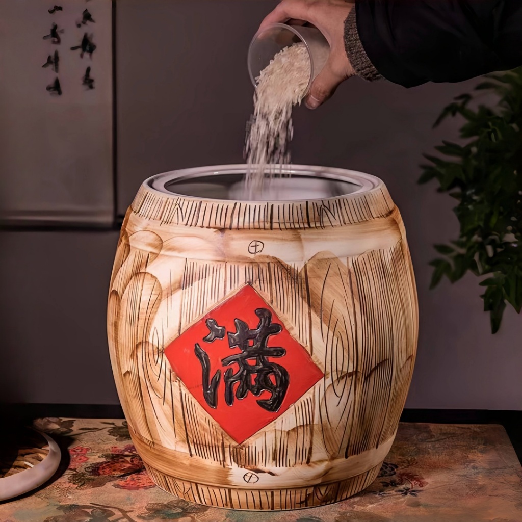 ceramic rice storage container magkuno wood rice keeper airtight rice