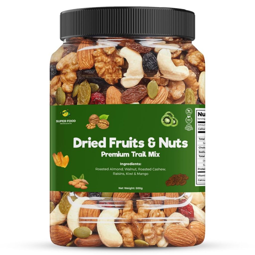 Superfood Premium Dried Fruits & Nuts Trail Mix - A Nutrient-Rich ...