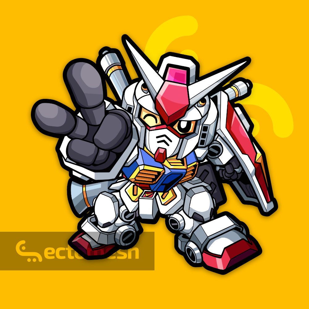 Gundam RX-78-2 Chibi C - Vinyl Waterproof Car Sticker by EctoMesh ...