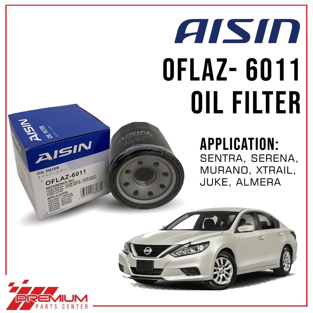 AISIN Oil Filter OFLAZ-6011 (VIC C-224) for Nissan Sentra, Serena ...