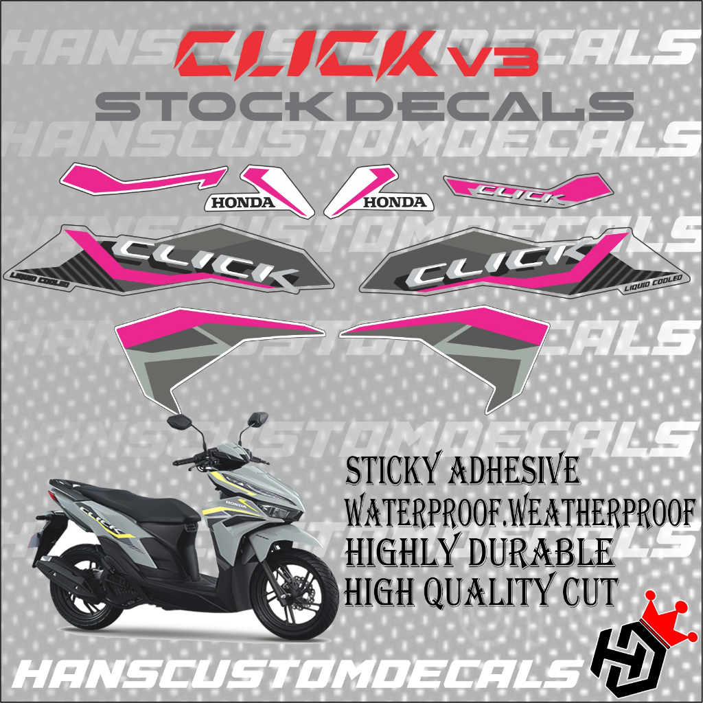 honda click v3 stock decals printed laminated original | Shopee Philippines