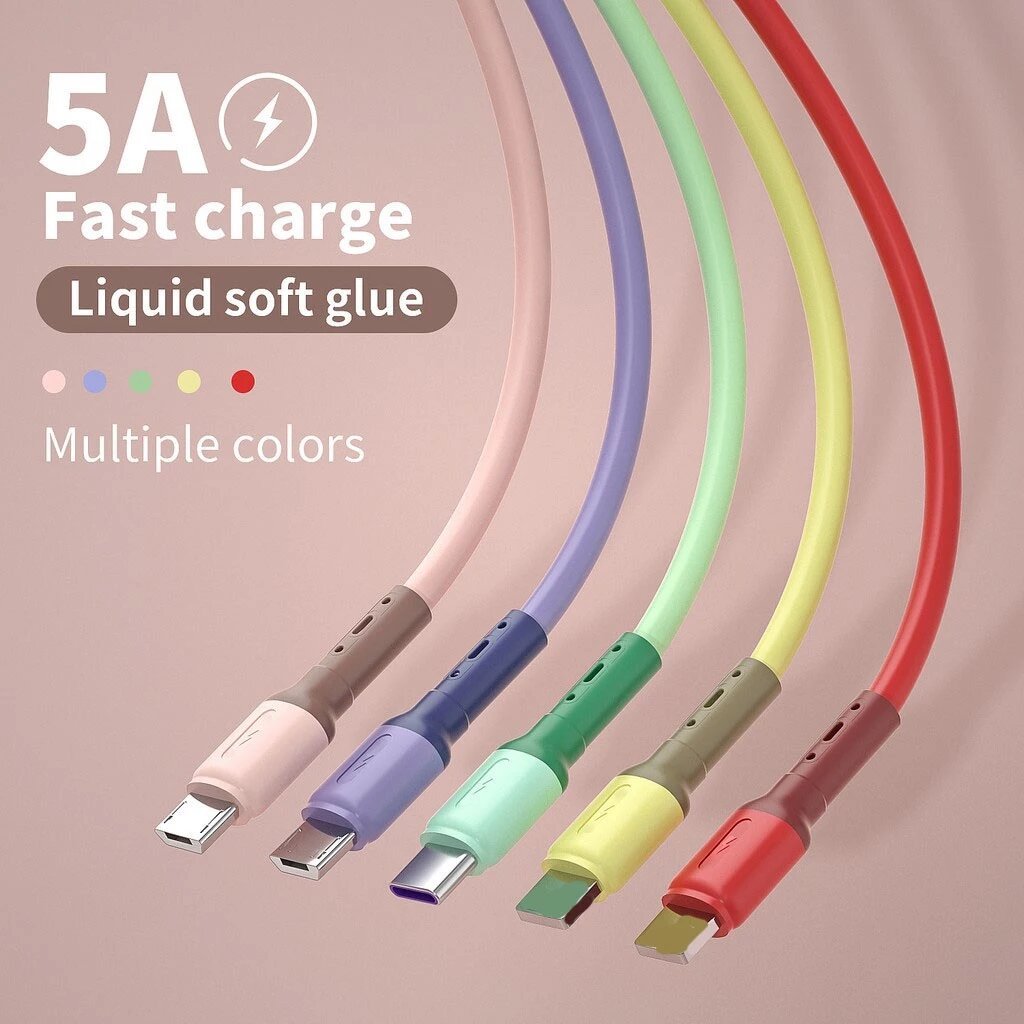 Charging Data Cable Liquid Silicone USB is Safer And Faster For Android ...